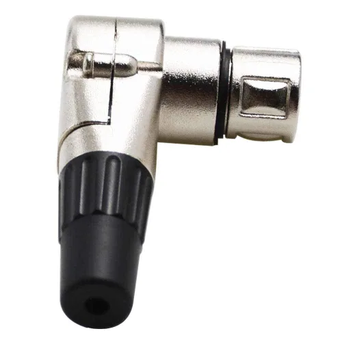 Vista 4 de Paquete de 2 conectores hembra XLR de ángulo recto ajustables de 3 pines – Banda de DJ de audio profesional XLR 7 enchufes de posición 90 grados