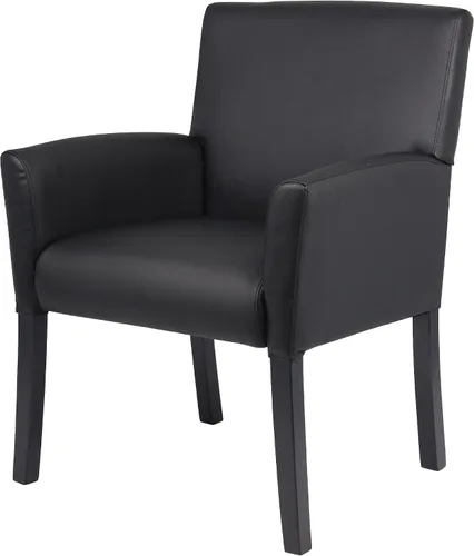 Vista 6 de Boss Office Products Executive Box - Silla con brazo con acabado de caoba en color negro