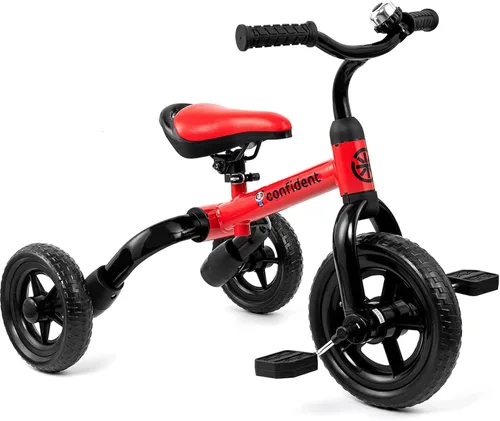 Vista 8 de XPIY Triciclo para niños de 2 a 5 años, triciclo plegable 3 en 1 para niños y niñas, bicicleta para niños con pedal desmontable y asiento ajustable