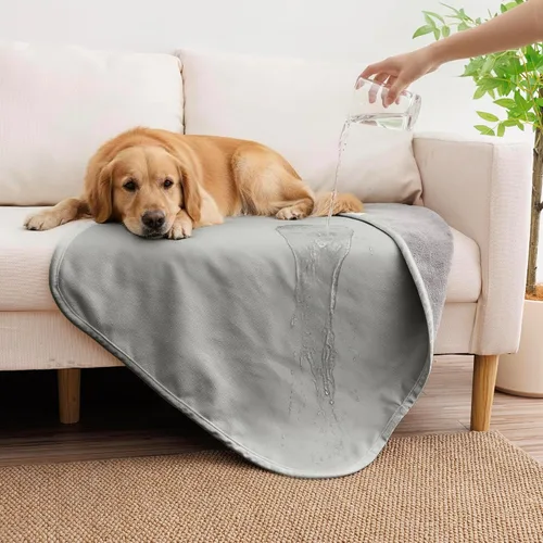 Vista 14 de Manta impermeable para perros pequeños, a prueba de fugas, manta reversible para sofá, cama, protector de muebles lavable a máquina, 25 x 35