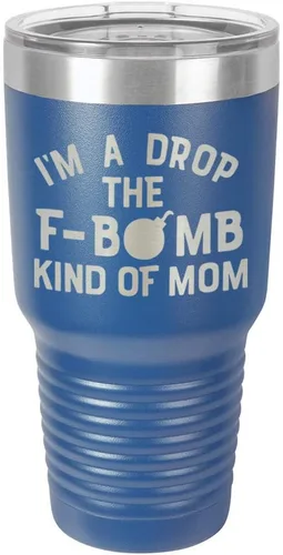 Vista 15 de I'M A DROP THE F BOMB KIND OF MOM Vaso negro de 30 onzas con popote y tapa superior deslizante Taza de viaje de acero inoxidable Comparar