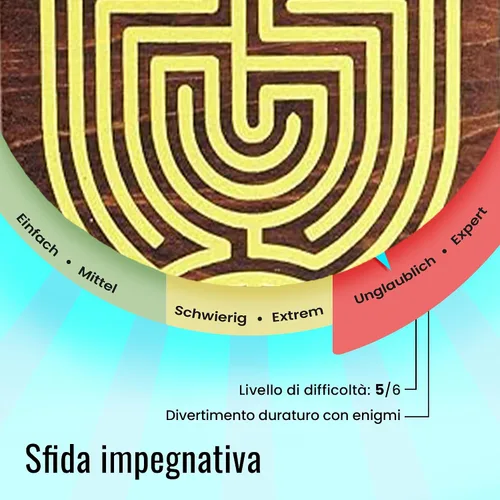 Vista 3 de Logica Jeux Art. Caja de laberinto - Rompecabezas de madera - Caja secreta - Dificultad increíble 5/6 - Colección Leonardo da Vinci