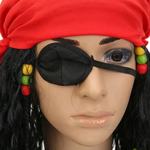 Vista 5 de Disfraz de piratas del Caribe Jack Sparrow máscara Cosplay adulto capitán pirata Headscarf accesorios conjuntos para Halloween regalo de fantasía