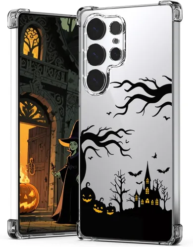 Vista 9 de Funda transparente para iPhone 17 Pro Max, diseño de calabaza negra Funda protectora suave para iPhone 17 Pro Max Halloween Pumpkin