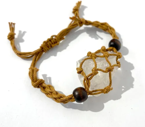 Vista 8 de 6 piezas de collar de cristal vacío grande pulsera llavero soporte jaula cordón hecho a mano, joyería de encanto
