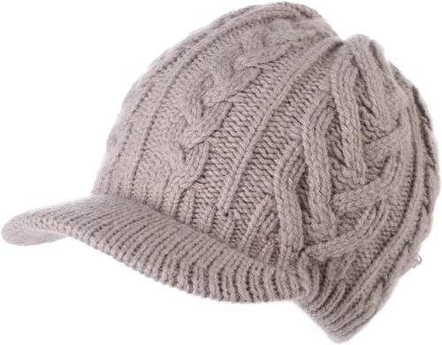 Vista 26 de Comhats - Gorro de 50/100 % lana, con visera, tejido, para el invierno y el clima frío