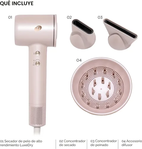 Vista 7 de T3 LuxeDry Set de Secador de Pelo de Alto Rendimiento con Concentrador de Secado, Concentrador de Estilo y Accesorios Difusores Secado