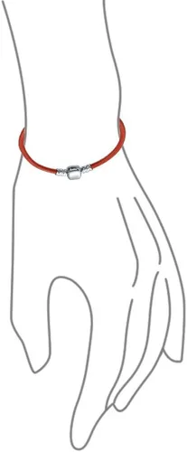 Vista 2 de Bling Jewelry Pulsera unisex simple de cuero genuino negro rosa rojo para abalorios europeos para mujeres adolescentes plata esterlina .925 cierre
