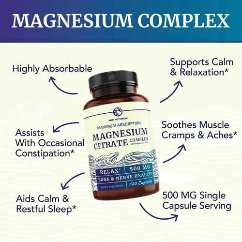 Vista 4 de Glicinato de magnesio 400 mg (120 unidades) y citrato de magnesio 500 mg (120 unidades) Alta absorción, calma, relajación, digestión y apoyo