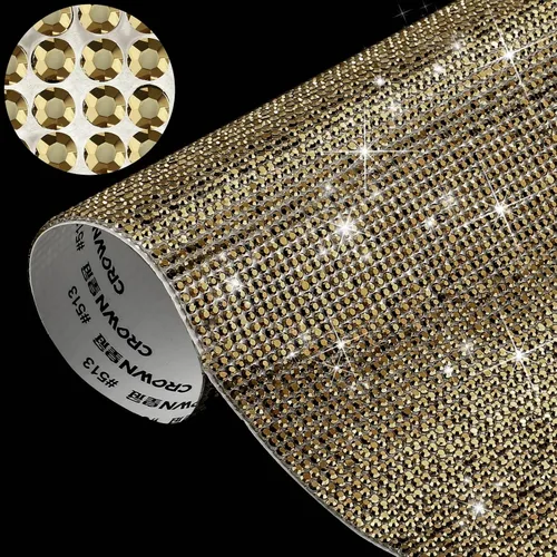 Vista 34 de Outus 12000 Piezas Lámina de Pedrería Brillante Calcomanía de Pedrería DIY para Decoración de Automóvil Calcomanía Autoadhesiva de Gemas de Cristal