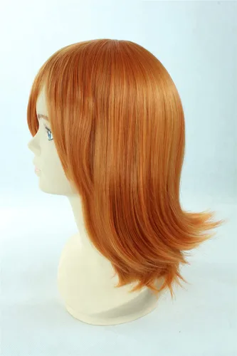 Vista 2 de Pelucas de cosplay corto recto BOB naranja vestir anime show fiesta pelos