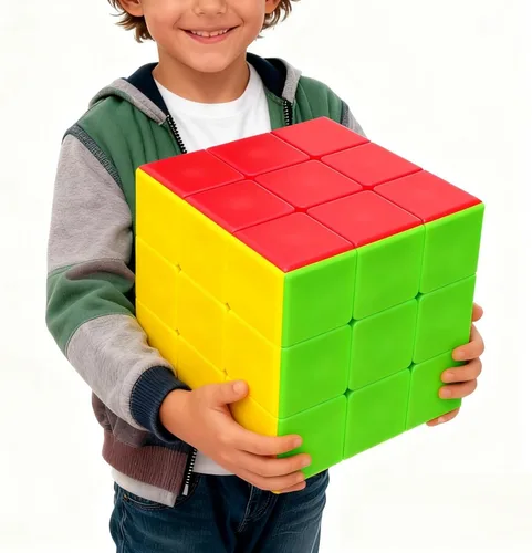 Vista 5 de Super Gran Cubo de Velocidad 3x3, Juego de Acertijo Grande sin Calcomanías 3x3 (7 Pulgadas)