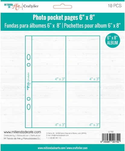 Vista 9 de Craftelier - Fundas de plástico con un solo bolsillo para álbumes de fotos personalizados Incluye 10 fundas de 6" x 8" (15,24 x 20,32 cm) en 4