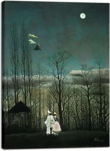 Vista 8 de Wieco Art Lienzo decorativo para pared, pinturas de Henri Rousseau, el gitano durmiente, impresiones en lienzo, imágenes de paisajes, pinturas sobre
