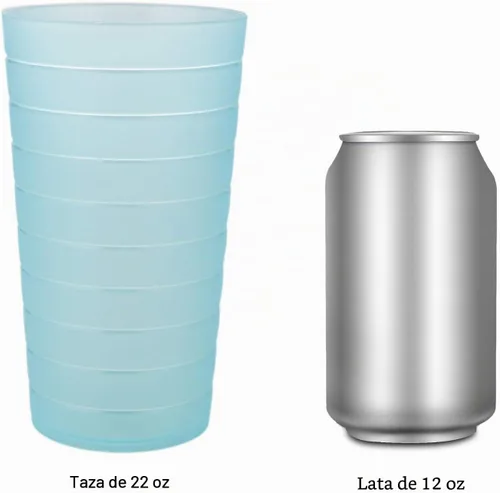 Vista 6 de AOYITE Juego de 12 vasos reutilizables de plástico de 22 onzas, sin BPA Color del arco iris