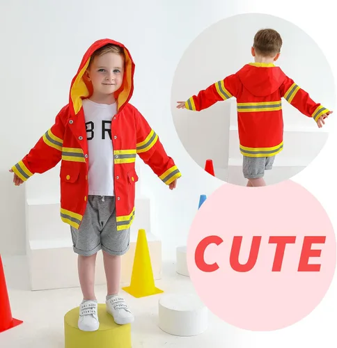 Vista 3 de YOUNGER TREE Impermeable de pato para bebé niño y niña, con capucha y cremallera
