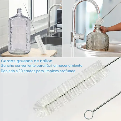 Vista 3 de Paquete de 2 Cepillos para Garrafón de 28 pulgadas, Cepillo de Limpieza para Garrafón, Cepillo para Botellas de Garrafón, Cepillos para Garrafón