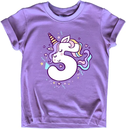 Vista 7 de Camiseta de unicornio para 5º cumpleaños para niñas de 5 años y quinto cumpleaños Marfil beige