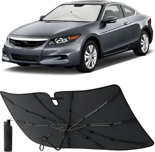 Vista 7 de EcoNour Parasol plegable para parabrisas de Mazda 3 2014-2016 2017 2018, parasol para ventana delantera de automóvil, protección UV, bloqueador