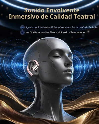 Vista 4 de Auriculares de traducción AI en tiempo real, 141 idiomas Auriculares Oro rosa