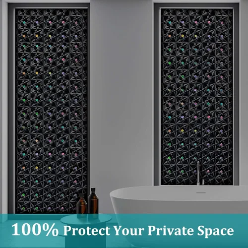 Vista 4 de Windimiley Película de Privacidad para Ventana con Bloqueo Total, Película de Ventana de Vidrio Manchado Control de Calor UV, Película Decorativa
