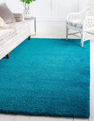 Vista 20 de Unique Loom Colección Solo - Alfombra Calabasas (7' 10" x 10' Rectangular, Azul Claro)