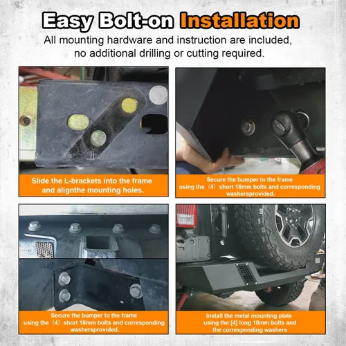 Vista 7 de ROXX Protector de Parachoques Trasero Compatible para Ford Bronco 2021 2022 2023 2024 2025 (Excluyendo Bronco Sport), Protector de Parachoques
