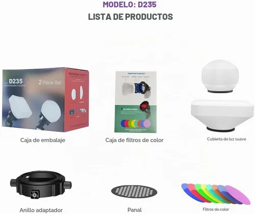 Vista 9 de Juego de Difusor de Flash para Iluminación Fotográfica, Kit Profesional de Flash LENSGO Paquete de Modificador de Difusor de Flash Cúpula de D235