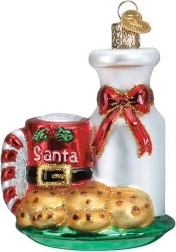 Vista 13 de Old World Christmas - Adornos de vidrio soplado de familia de 4 calcetines para árbol de Navidad