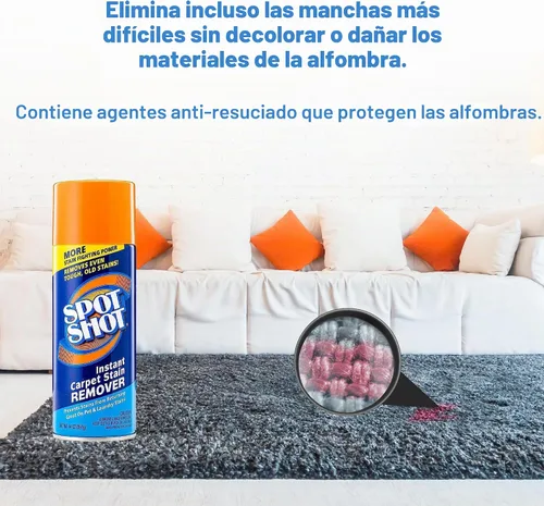 Vista 4 de Spot Shot Aerosol quitamanchas instantáneo para alfombras, lata de 14 onzas, paquete de 2