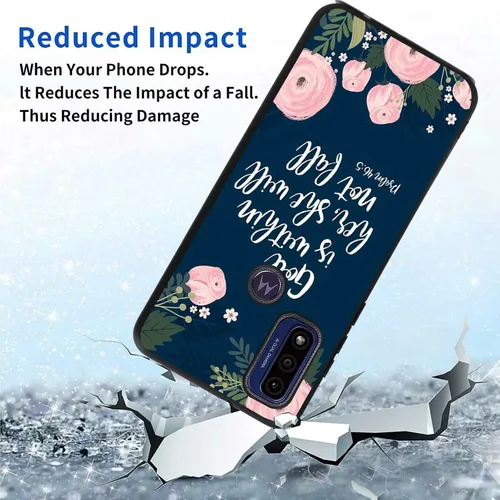 Vista 4 de Compatible con Motorola Moto G Pure - Funda con citas inspiradoras, rosa y floral, con versículos bíblicos cristianos alentadores para Moto Case