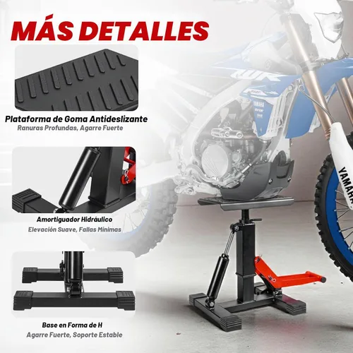 Vista 4 de Soporte ajustable para motocross y gato Powersport de capacidad de 1000LBS, soporte de elevación hidráulico resistente para motocicleta y soporte
