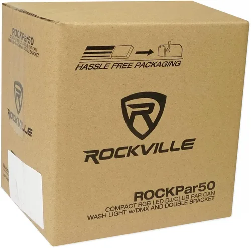 Vista 9 de (12) Rockville RockPAR50 LED RGB Compact Par Can DJ/Club/Stage DMX Luz de lavado - Blanco