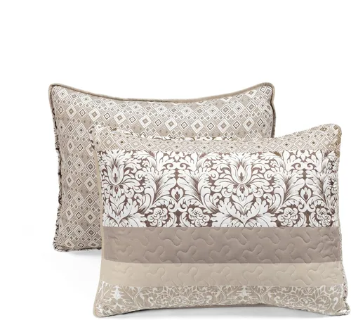 Vista 7 de Lush Decor Juego de edredón reversible de algodón con rayas boho de 3 piezas, tamaño full/queen, neutro - Juego de ropa de cama bohemio audaz