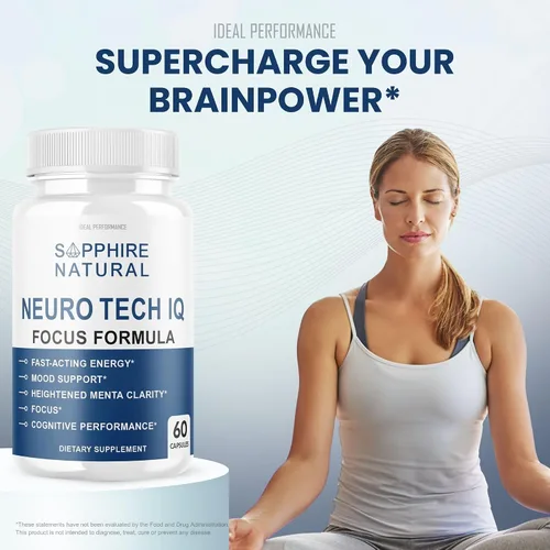 Vista 4 de Suplemento cerebral Neuro Tech IQ Neurotech Iq Focus Formula Píldoras (60 cápsulas)