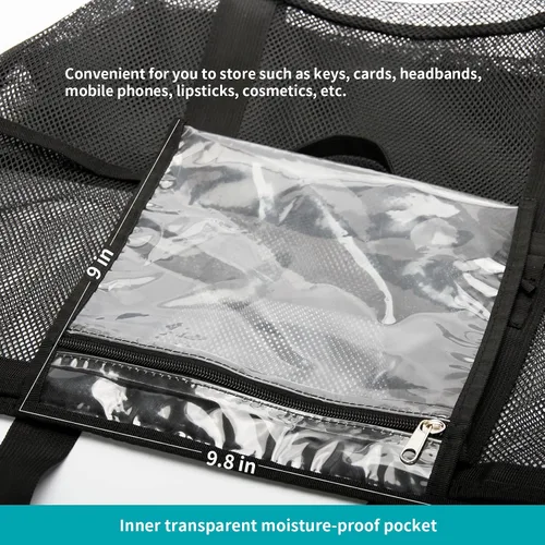 Vista 6 de Bolsas grandes de malla para juguetes de arena, viajes familiares, comestibles, compras reutilizables
