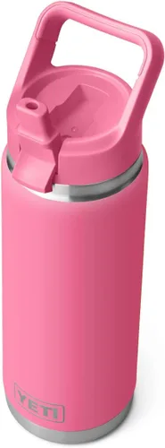 Vista 33 de YETI Rambler Botella de 26 onzas, aislada al vacío, de acero inoxidable, con tapa de popote a juego Rojo rescate