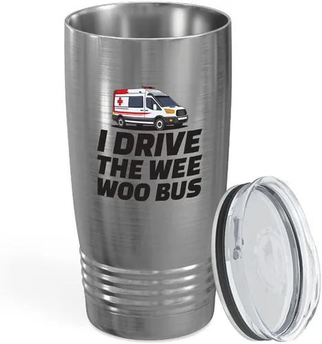 Vista 15 de Ambulance Driver Black Viking Tumbler 20oz – I Drive The Wee Woo Bus – Hospitales EMT Pacientes Transportando Técnico Enfermo Apreciación Med