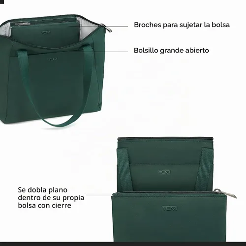 Vista 3 de TUMI Just In Case Tote - Bolsa de viaje plegable para mujeres y hombres - Lleva accesorios de viaje fácilmente Verde alpino
