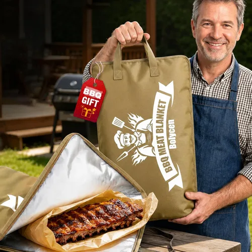 Vista 9 de Manta de barbacoa mejorada para descansar carne, accesorios para ahumar, bolsa de descanso de carne aislada con boca ancha