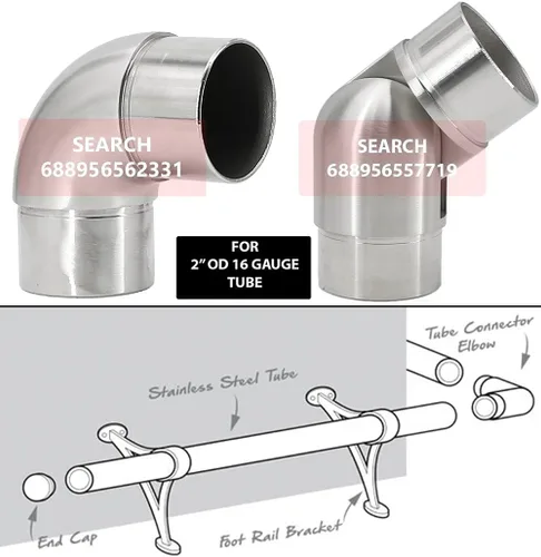 Vista 4 de Tubo de acero inoxidable cepillado de grado 304 de 2 "OD - 24" de largo - calibre 16 (pedido personalizado)
