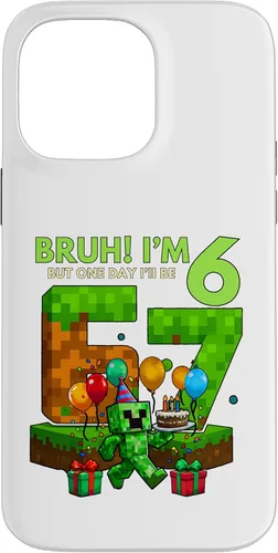 Vista 21 de Bruh I'm 6 But One-Day I'll Be 67 Retro 6th Birthday Kids Case for iPhone 17