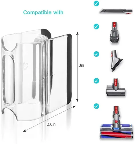 Vista 3 de KEEPOW Soporte de accesorios compatible con aspiradora Dyson V11 V10 V8 V7 con llave de cepillo de rodillo, 1 paquete