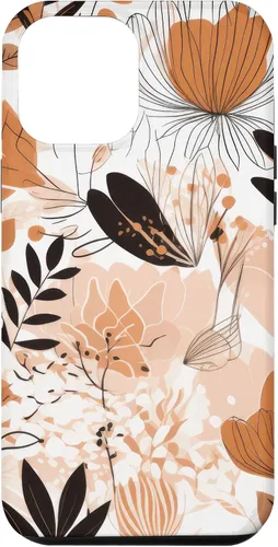 Vista 10 de Funda para iPhone 12 mini con diseño de flores silvestres neutras y estéticas, color crema