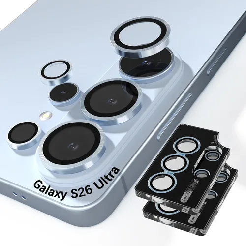 Vista 9 de Orzero Protector de lente de cámara compatible con Samsung Galaxy S25, bandeja de instalación de un solo paso, cubierta de vidrio con anillo