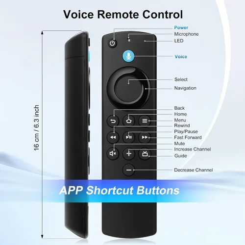 Vista 7 de Control remoto Firestick de repuesto para Fire Smart TV Stick Lite/4K/4K MAX/4K Plus/HD, Smart TV 3rd Gen/TV Cube(1st/2nd/3rd Gen)/TVs