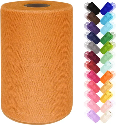 Vista 22 de Rollo de tela de tul de 6 pulgadas por 100 yardas (300 pies) cinta de tul malla transparente para bricolaje, falda tutú, envoltura de regalos, boda