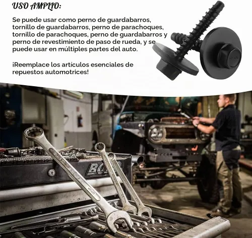 Vista 6 de 20 piezas de sujetadores para defensa de automóviles, retenedores para guardabarros, tornillos para cubierta de defensa para instalación apretada