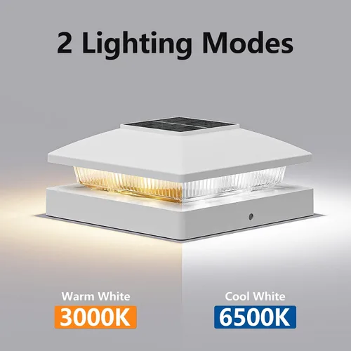 Vista 2 de APONUO Paquete de 20 luces solares de poste de 4 x 4, IP64, impermeables Blanco