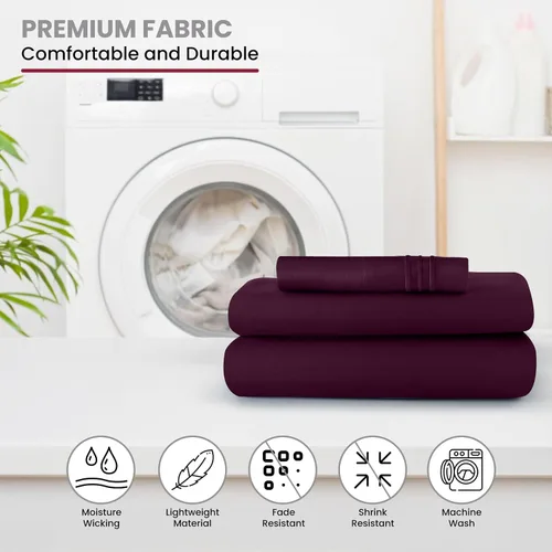 Vista 262 de LUX Décor - Juego de sábanas Twin de microfibra ultrasuave de 3 piezas con sábana encimera, sábana bajera de 16 pulgadas de profundidad y funda